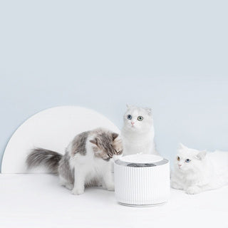 Furrytail Clear Drinking Fountain - White