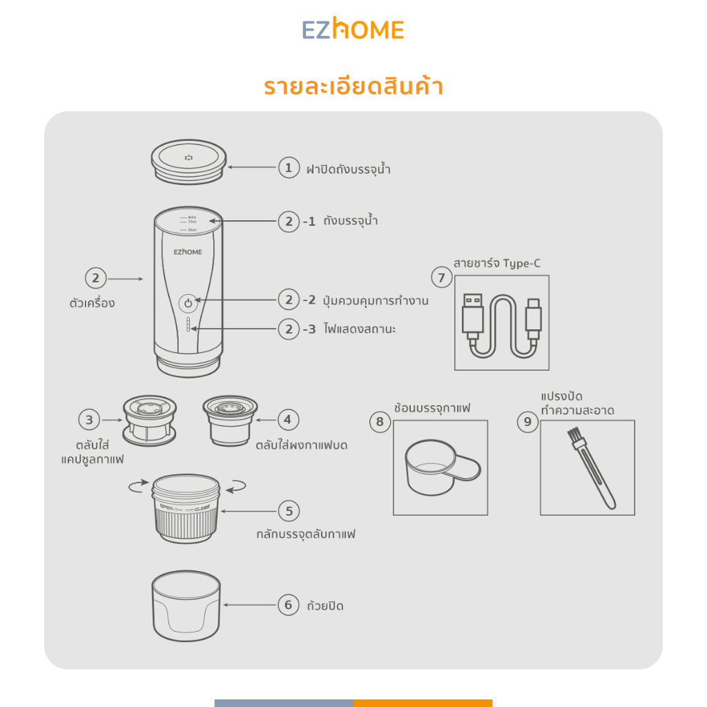 EZHome Handheld Espresso Maker EL06