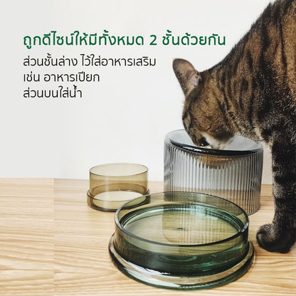 Furrytail Fooddict Cat Bowl - Green